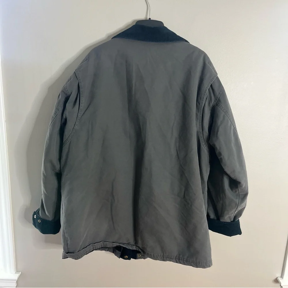 Columbia Size XL Men's Barn Coat Insulated Corduroy Collar Denim Chore Grey - Picture 9 of 9